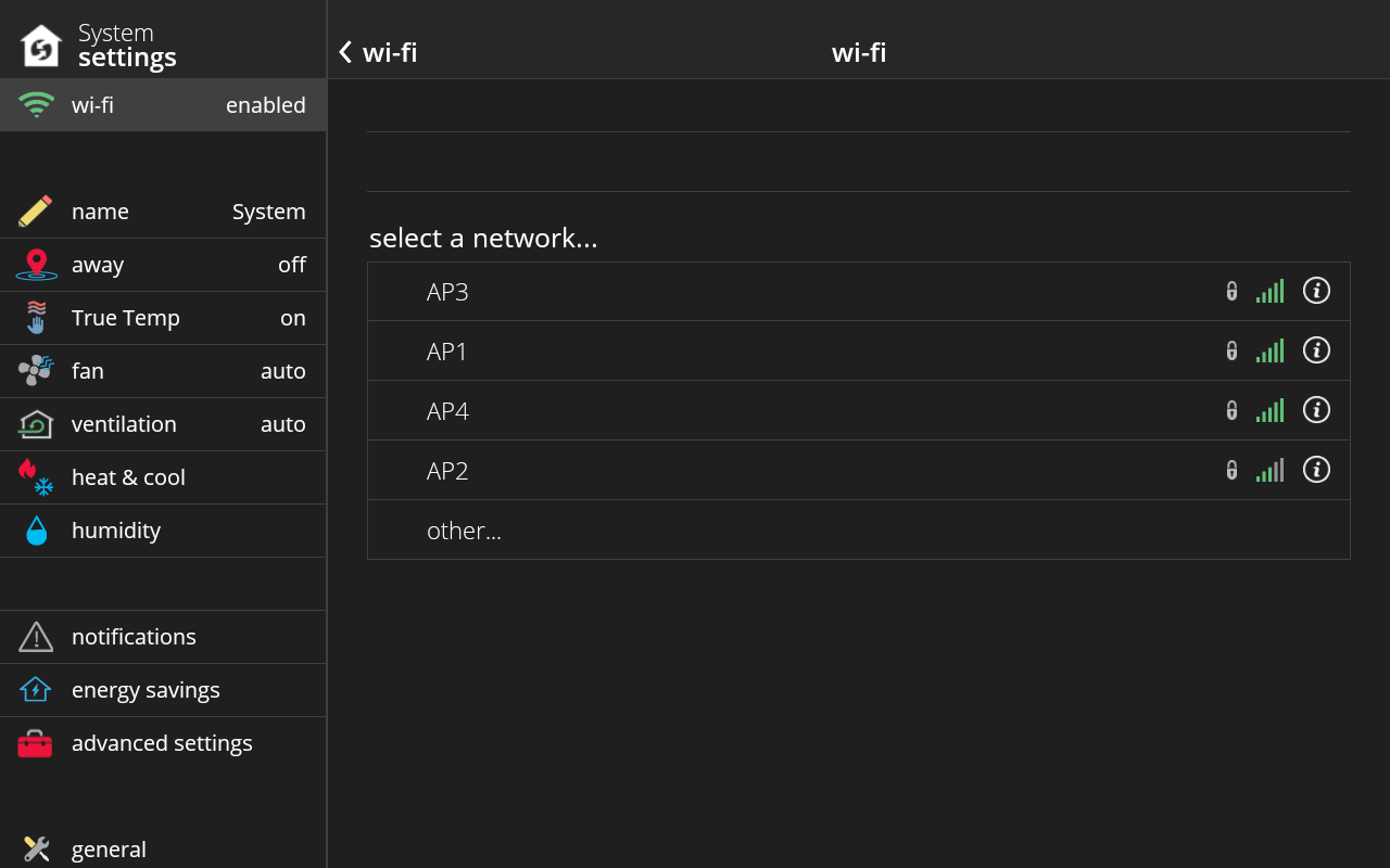 WiFi Select Network
